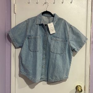 ZARA, Size: S, Light blue denim button down